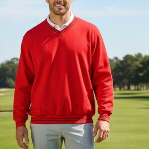 FOOTJOY Golf Shell Mens XL Red Water Wind Resistant Pullover Pockets Jacket